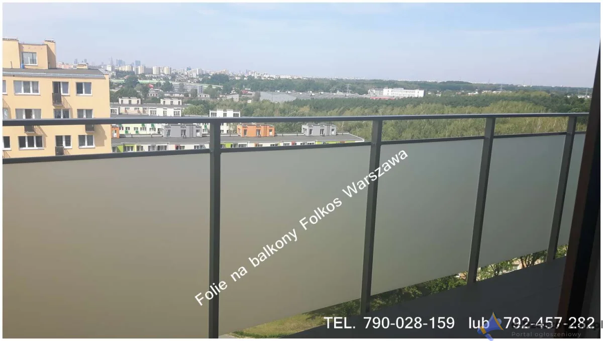 Oklejamy balkony Tarchomin Warszawa Białołęka- Ceramiczna, Odkryta, Mehoffera, Płużnicka , Światowida -Folie matowe na balkon -Folia prywatyzująca
