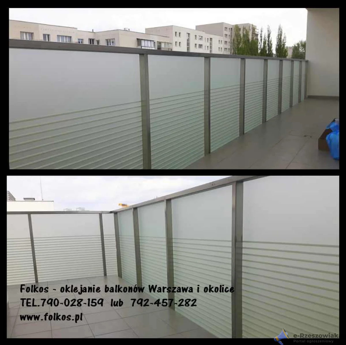 Folie na balkon Warszawa Przasnyska, Rydygiera, Anny German, Kaliny Jędrusik....Oklejamy szyby balkonowe, Folkos folie na BALKONY