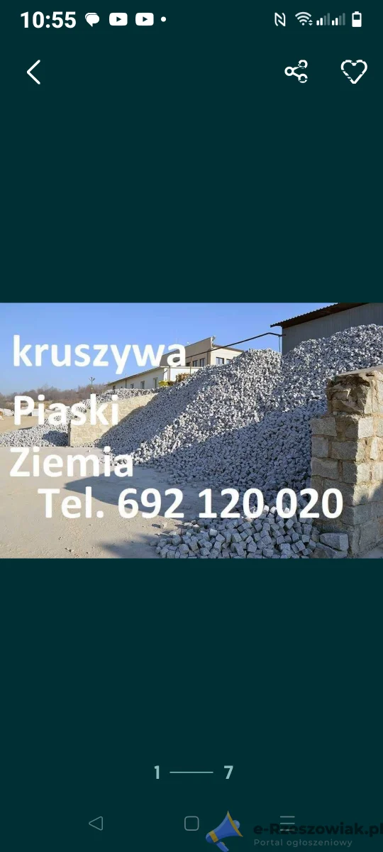 Sprzedaż piasek płuczka kruszywa żwir kliniec gryz beton Rzeszòw Świlcza tel 692120020