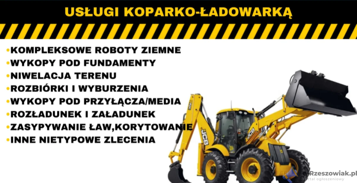 Usługi minikoparka i koparko ładowarka Rzeszòw Zaczernie Rudna Mała Tajecina Jasionka tel 692120020