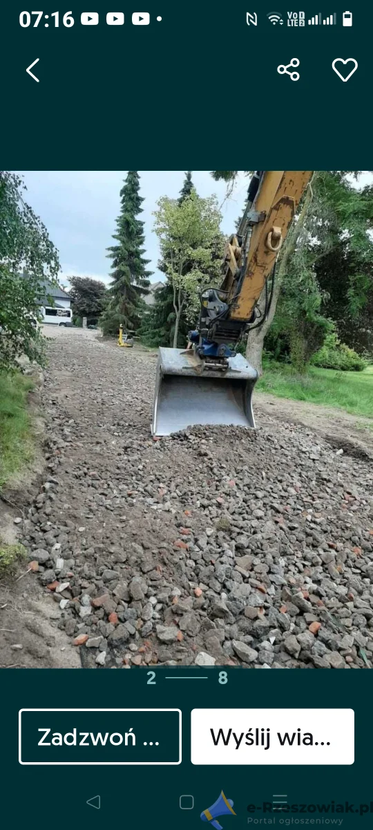 Utwardzanie dròg z kruszyw podjazdy hodniki budowa usługi koparką Podkarpackie Tel 692120020