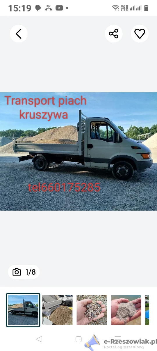 Sprzedaż piasek płukany kopany żwir kamyk kliniec grys Podkarpacie Malawa tel 660175285