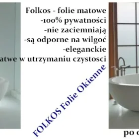 OKLEJANIE - Folie matowe mleczne, mrożone, szron...Folie zapewniające prywatność-  folie prywatyzujące Folkos Łódź i okolice usługa oklejania