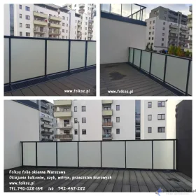 Oklejamy balkony folią -folie matowe na szklane balkony Warszawa -Folia na balkon, okno, drzwi, witryny, ścianki działowe