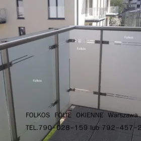 Oklejamy balkony w Warszawie - folie matowe na szklane balkony -Okleiny balkonowe Warszawa -Montaż folii na balkonie Folkos folie