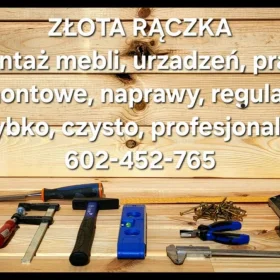 Montaż, skręcanie mebli skrzyniowych, kuchni, szaf. Złota Rączka. RZE