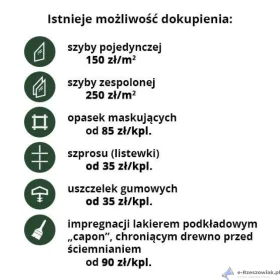 Okno Drewniane 100x80 cm Stałe Dwudzielne ze Szprosem i Opaską