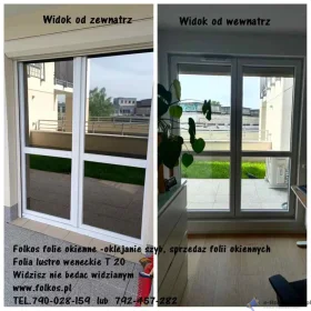 Pruszków - folia lustro weneckie- usługa oklejania szyb folią wenecką -Folkos folie lustro weneckie na okna, drzwi, witryny...Pruszków i okolice