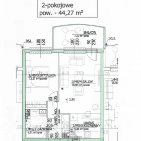 Mieszkanie 44,27m2 Rzeszów ul. Sympatyczna Klimatyzacja I piętro 2pok